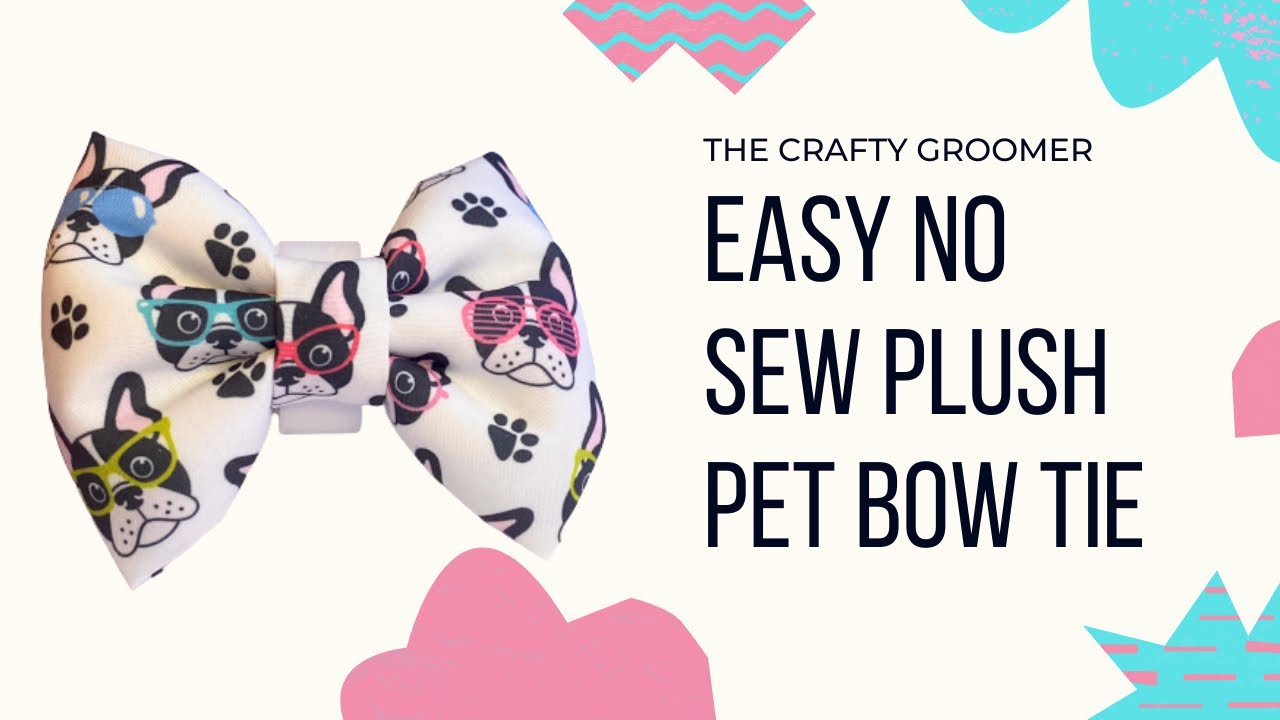 Easy No Sew Plush Pet Bow Tie