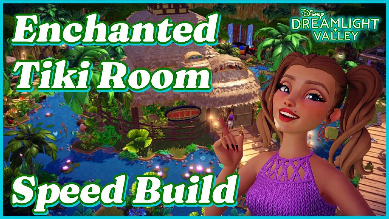 Enchanted Tiki Room in Sunlit Plateau | Speed Build | Dreamlight Valley