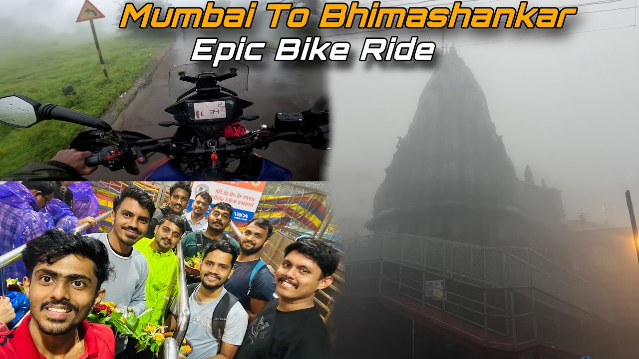 Mumbai To Bhimashankar Temple -  Epic Sunday Ride - Heavy Raining- Bad Roads- Fog- Zero visibility🏳️