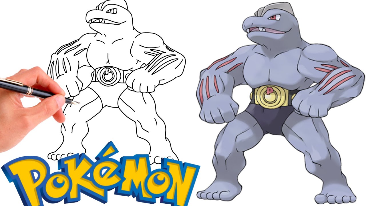 How To Draw MACHOKE POKEMON #067 | Generation 1
