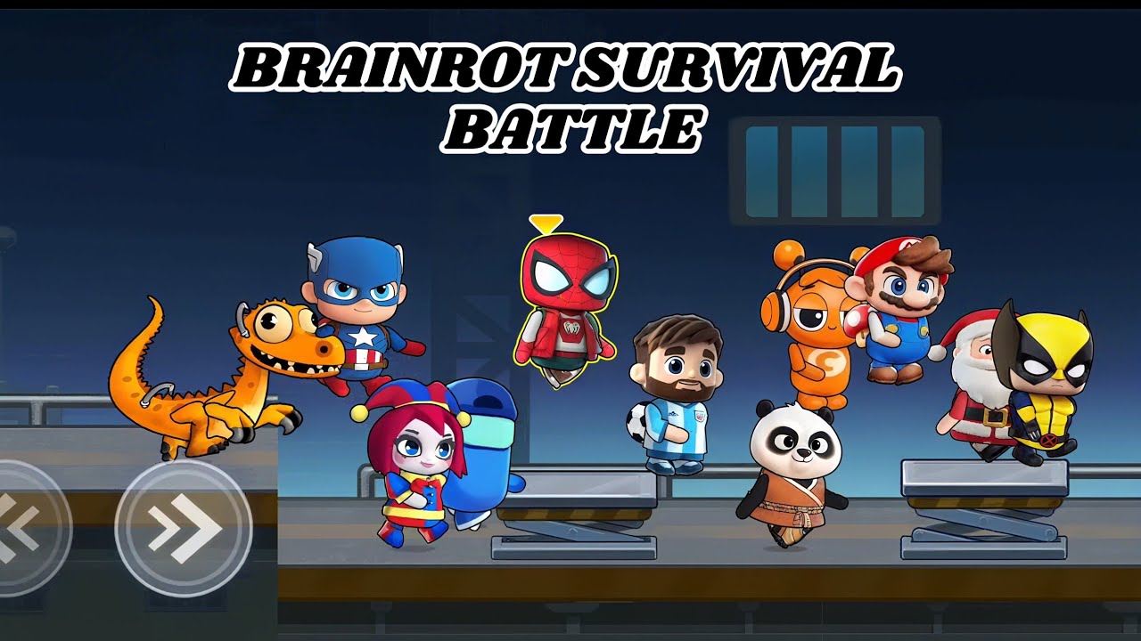 Brainrot survival battle gameplay part 2 dodge and Jump Avoid deadly obstacles
