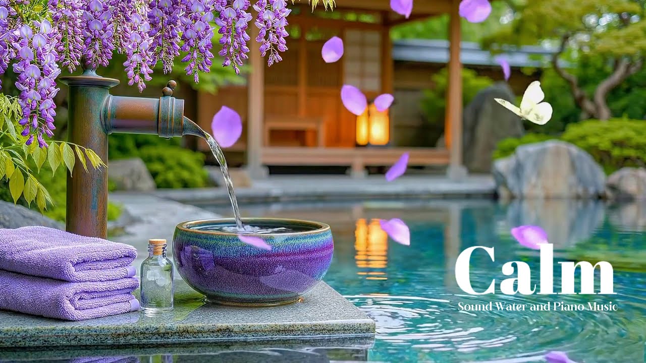 Healing Spa Piano with Water Flow 🌿 Relaxing Meditation Music for Deep Peace, Calm & Inner Stillness