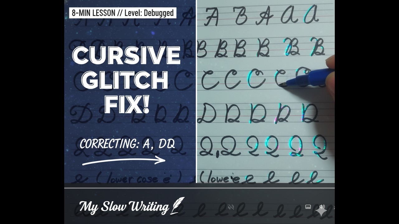 Let's practice again! Correcting my cursive mistakes ✨#Handwriting #LearnWithMe #CursiveMistakes