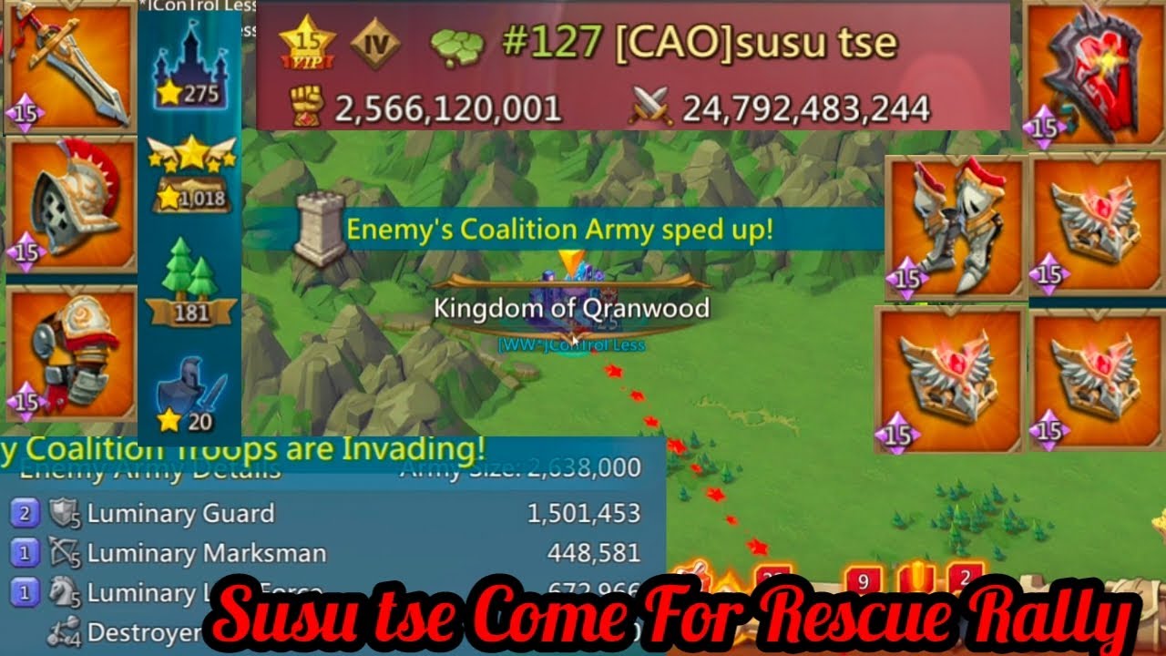 World Strongest Guild Come to burn my Rally Trap Pure T5 Rallies by maxed Titans Lordsmobile