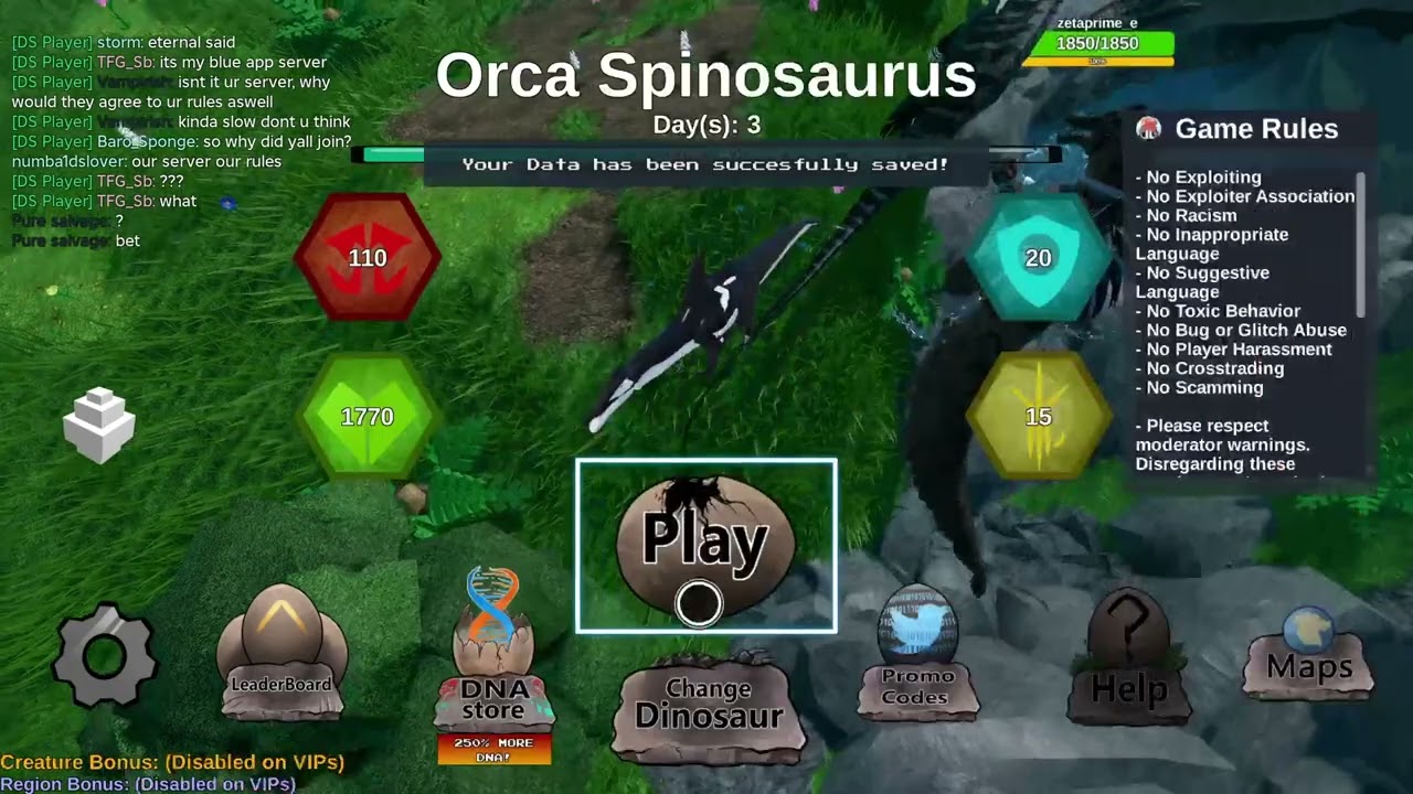 Roblox Dinosaur Simulator: war against Baroboa clan?