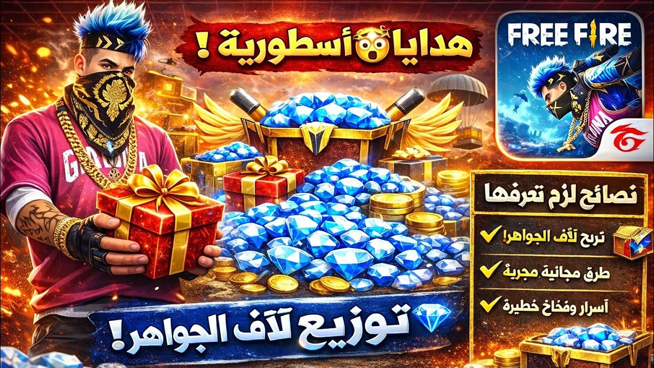 🔥 هدايا أسطورية! توزيع آلاف الجواهر للمتابعين + نصائح لازم تعرفها 😨  #freefire  #reels  