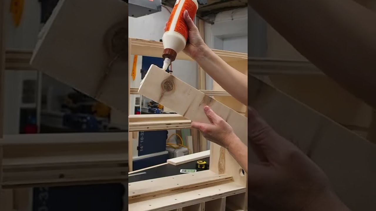 French Cleat Cabinet Installation #shorts #woodworking