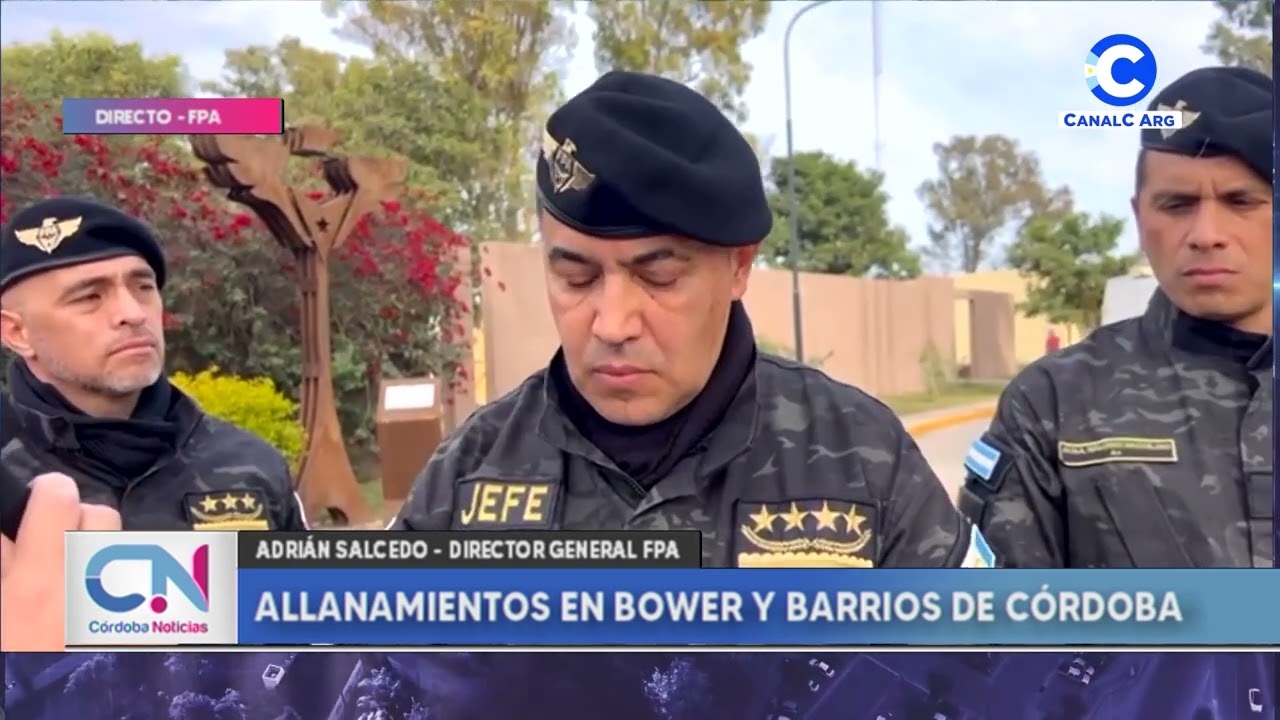 Allanamientos en Bower y barrios de Córdoba