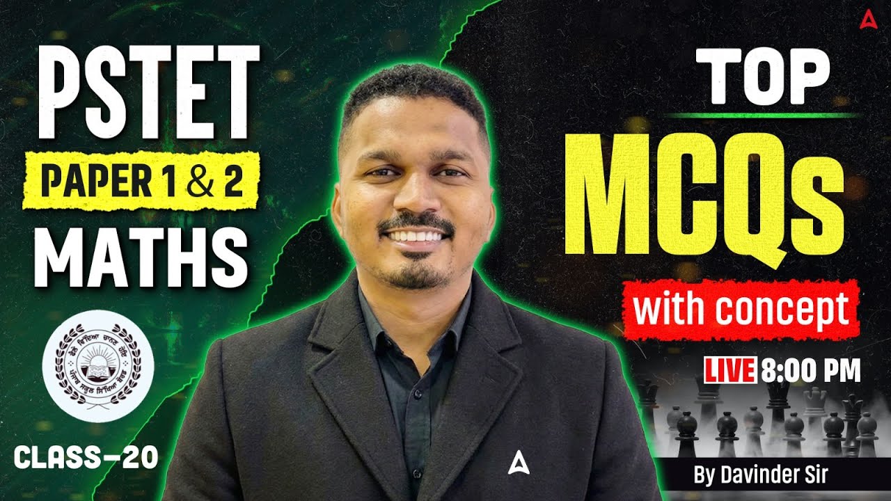 PSTET Paper 1 & 2 Exam Preparation 2026 | Maths MCQs With Concept | Maths by Davinder Sir #20