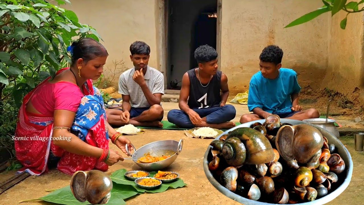 Village-style Snail curry l Pure , Healthy & traditional snail recipe l Village food 