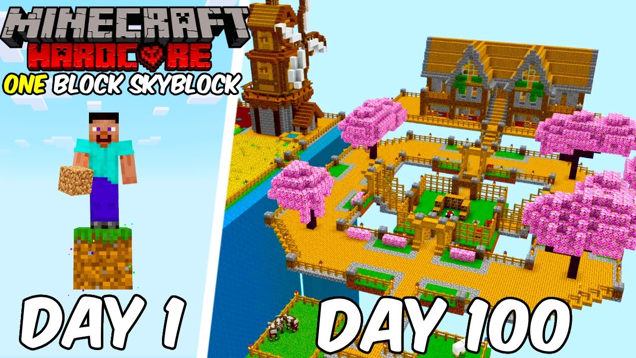 Я выжил 100 дней на ОДНОМ БЛОКЕ в Minecraft Hardcore.