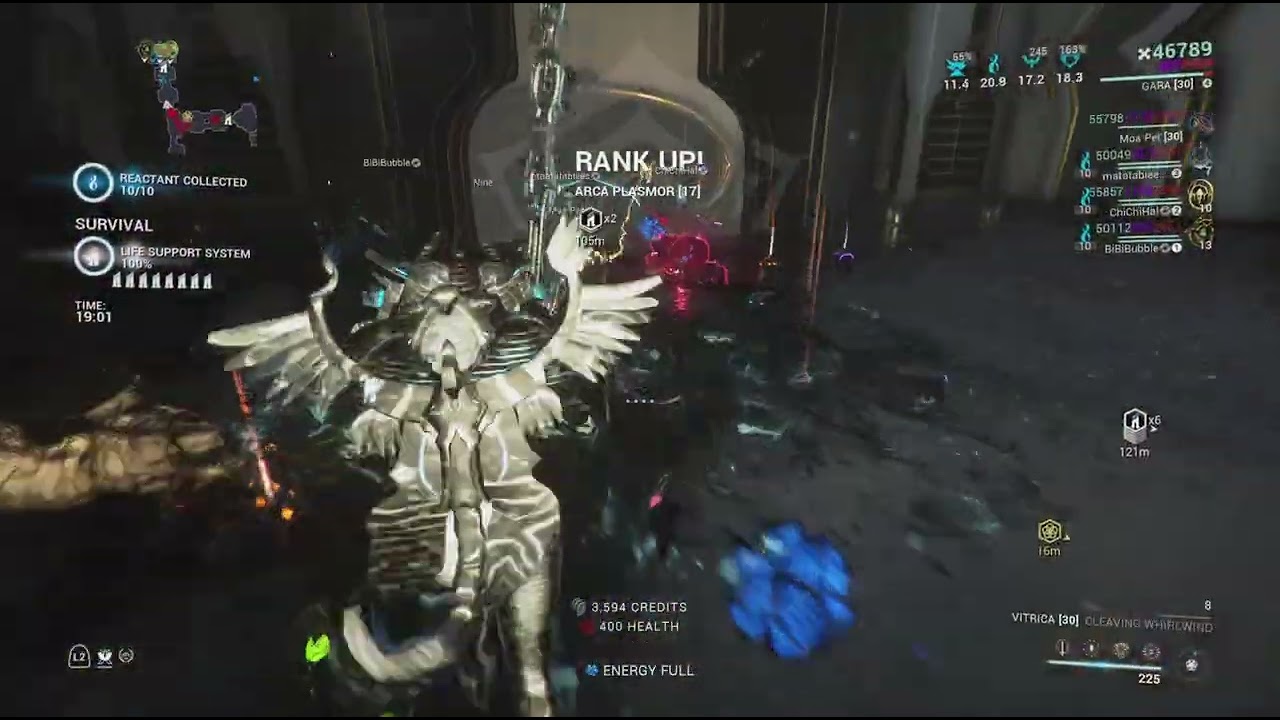 Warframe Meelee damage &times;3 orokin 100,000 damage +