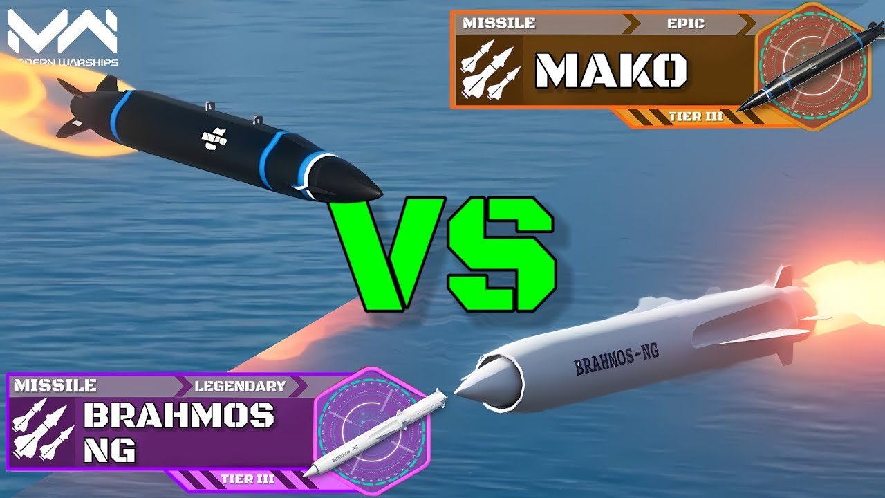 New Ranked Missile BrahMos NG VS Mako | Missile  Comparison | Modern Warships