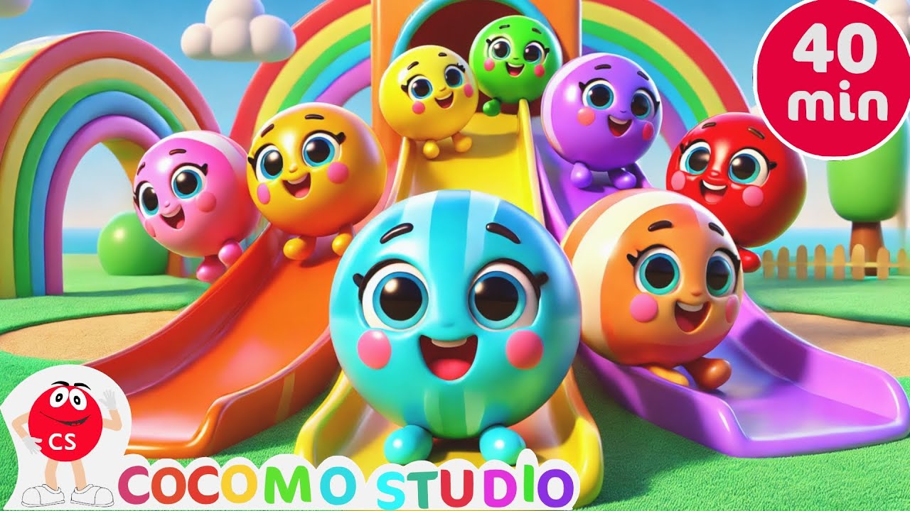 Learn Colors with Slide and More! | +Compilation | Colors for Kids | Cocomo Studio Nursery Rhymes