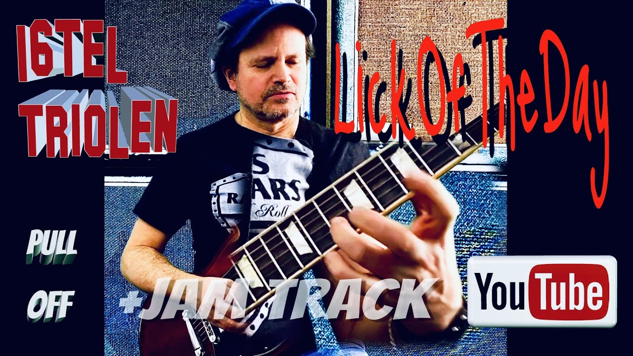 Solo Gitarre lernen Sechzehntel Triolen Lick D Moll + D Moll Jam Track Heavy Style ab 5:12