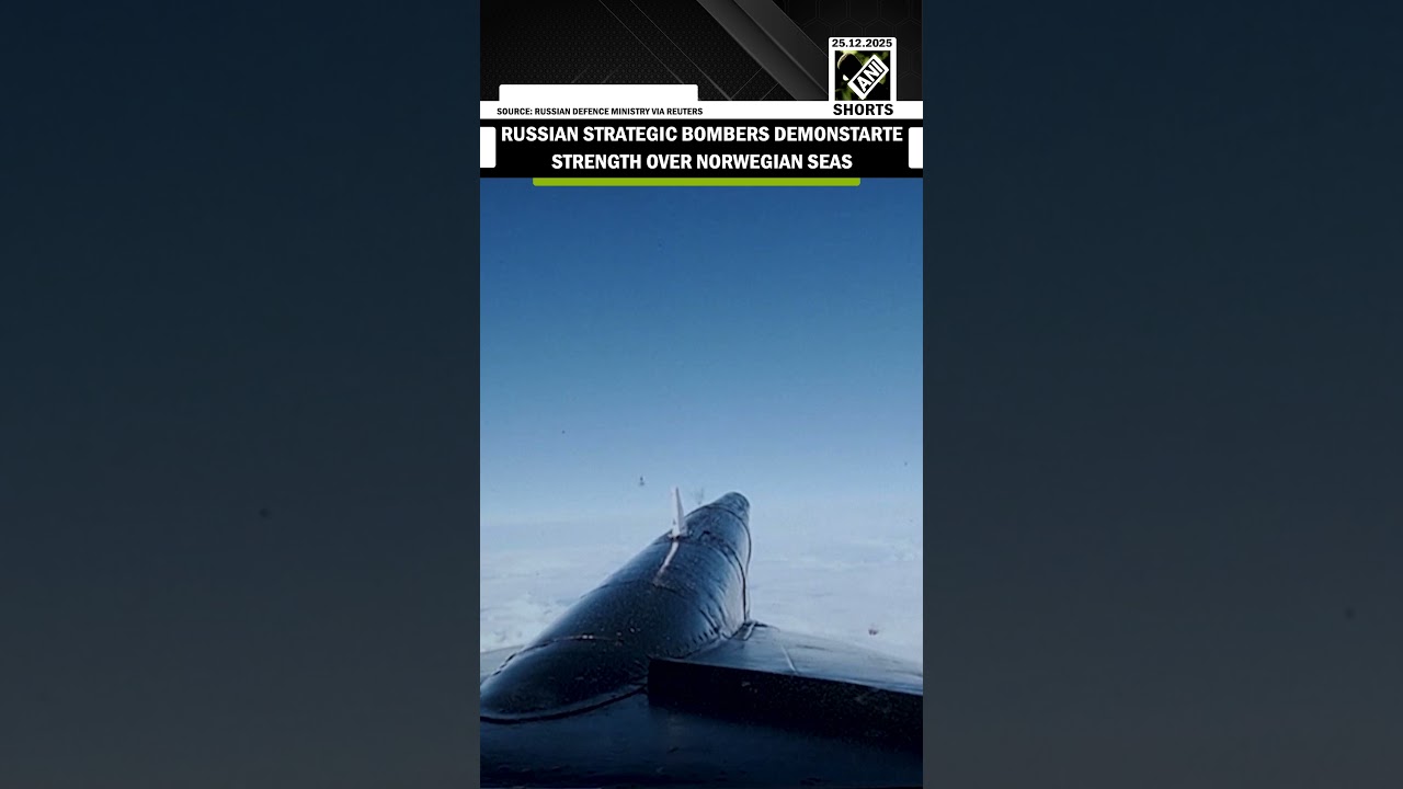 Russian Tu-95MS strategic bombers conduct flight over neutral waters of Barents and Norwegian seas