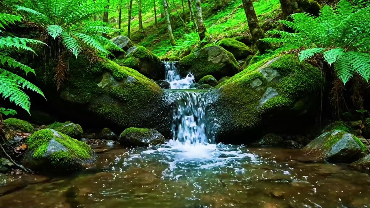 Tranquil Water Stream with Singing Birds Nature Ambience for Mental Clarity