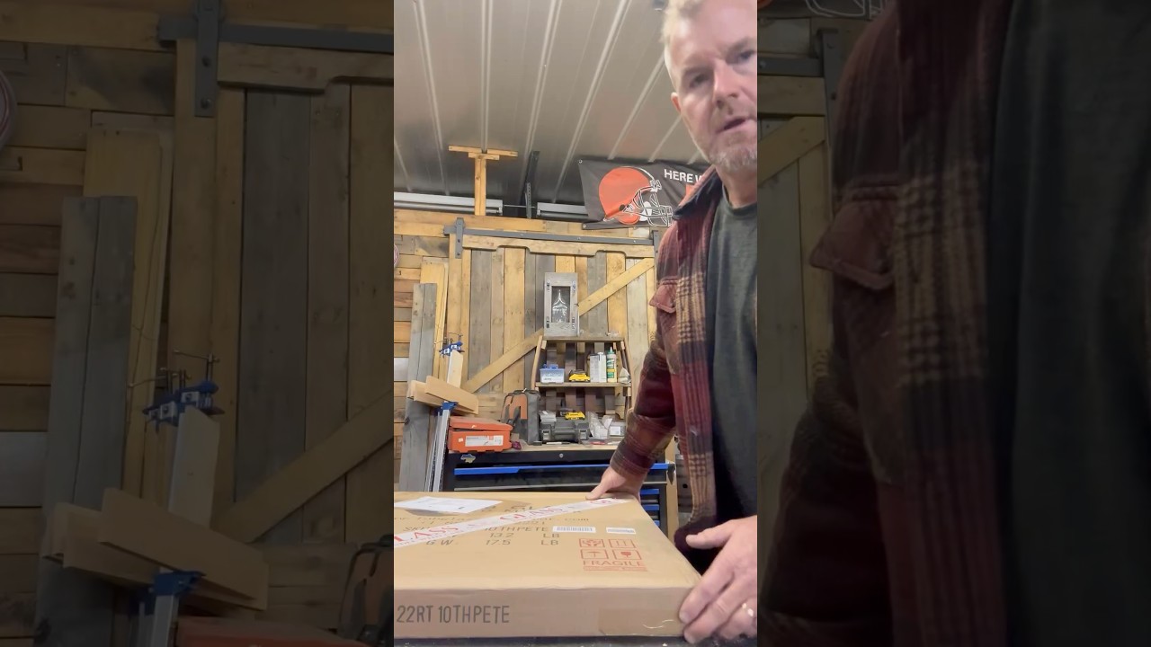 Unboxing 22&rdquo; glass inlay for #whiskey #barrel #table