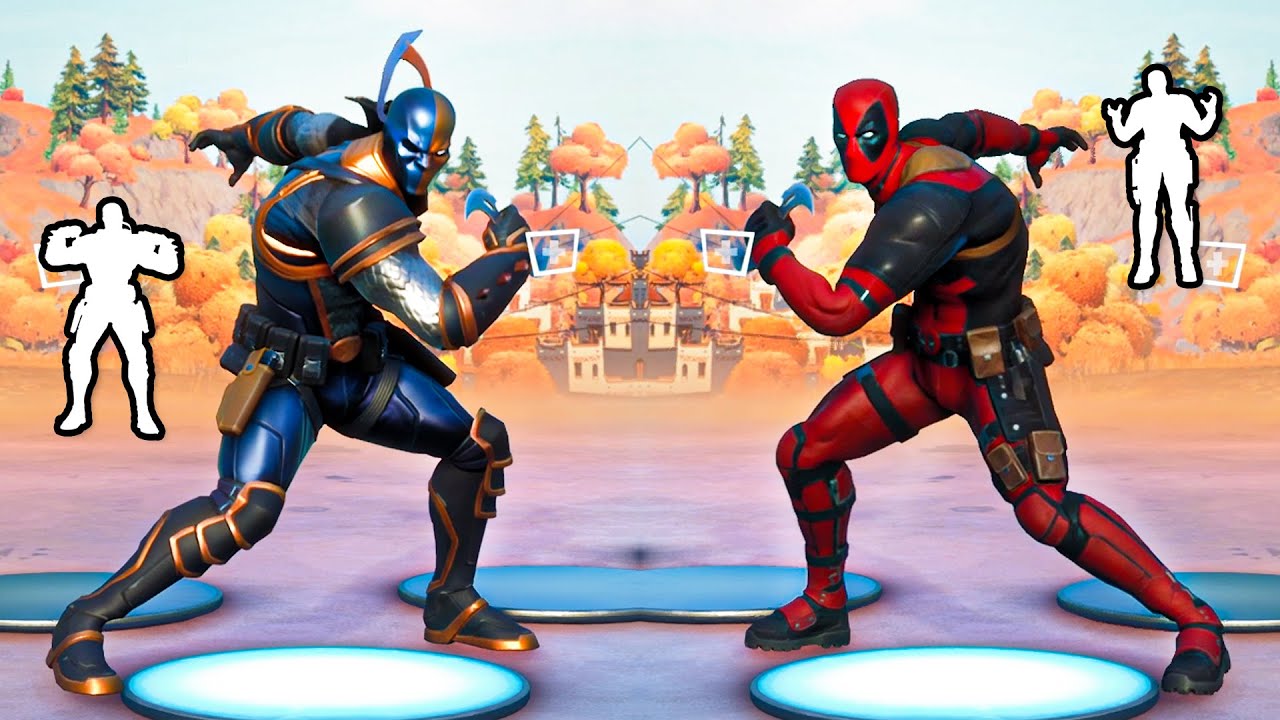 Deathstroke vs. Deadpool with Marvel & DC Emotes in Fortnite