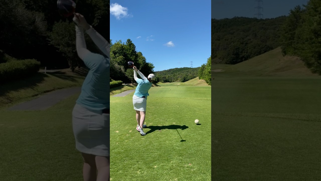 夏ゴルフはゆったりリズムが大事#shorts #ゴルフ #ゴルフスイング #ささきえな
