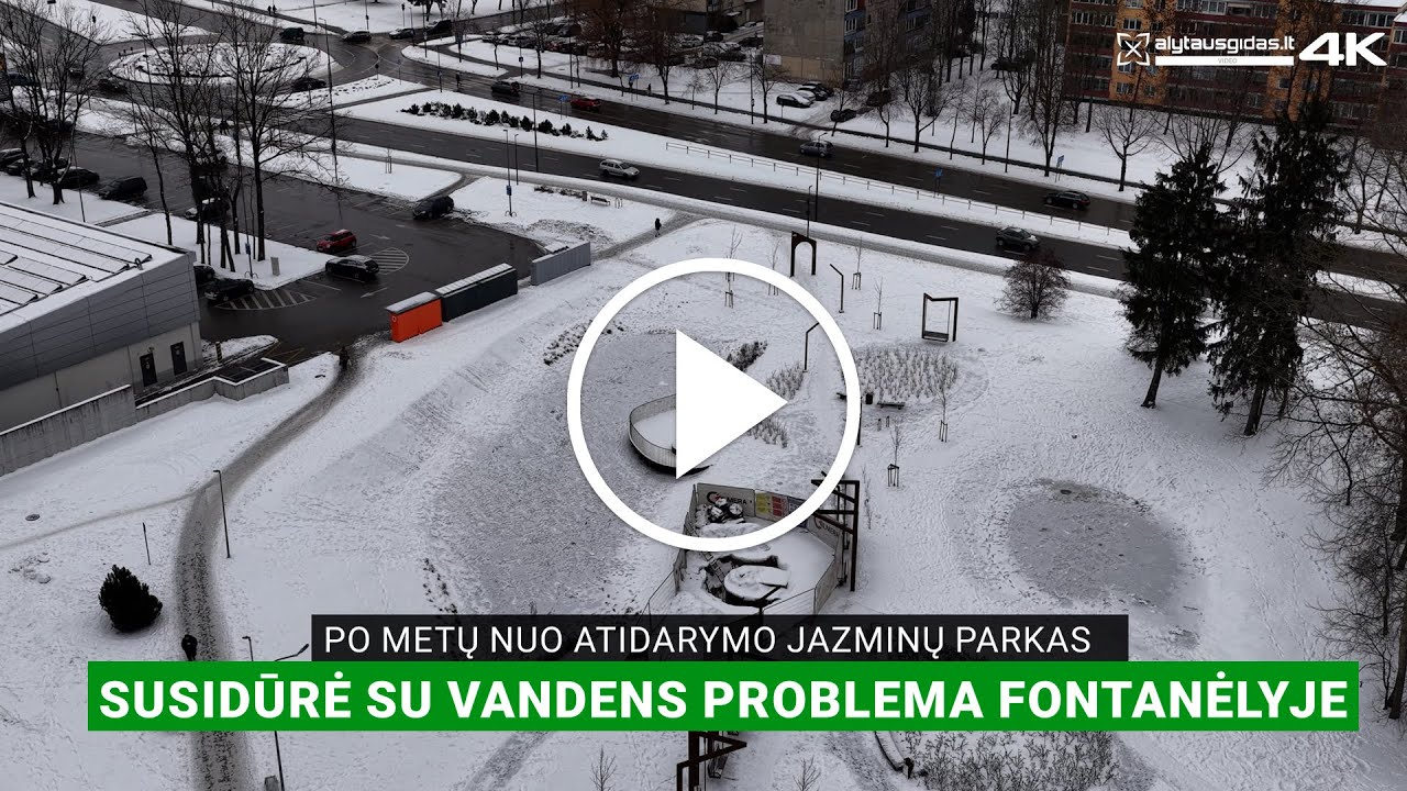 Po metų nuo atidarymo Jazminų parkas susidūrė su vandens problema fontanėlyje
