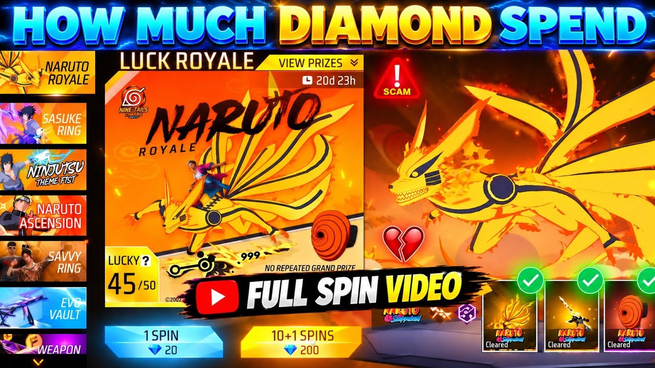 NARUTO ROYALE EVENT UNLOCK || NARUTO ROYALE EVENT FREE FIRE || FREE FIRE NEW EVENT TODAY