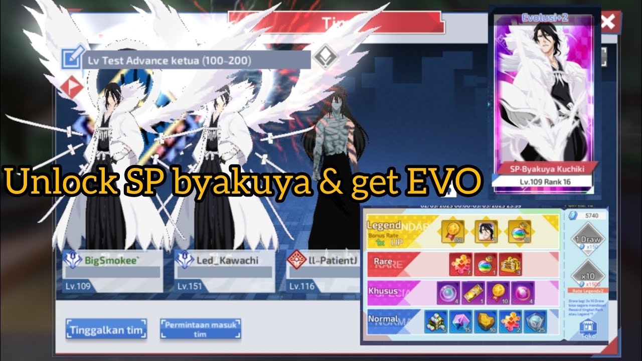 Bakar 30k++ Crytals💥 Unlock SP Uyee and Evo Card [Bleach Mobile 3D]