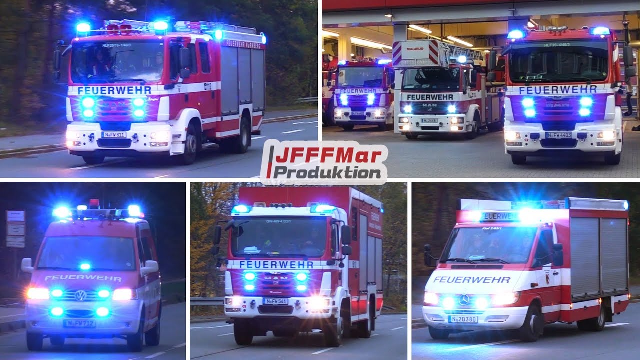 Einsatzfahrten BF Nürnberg - DLK FW 4 und BMA Hafengebiet
