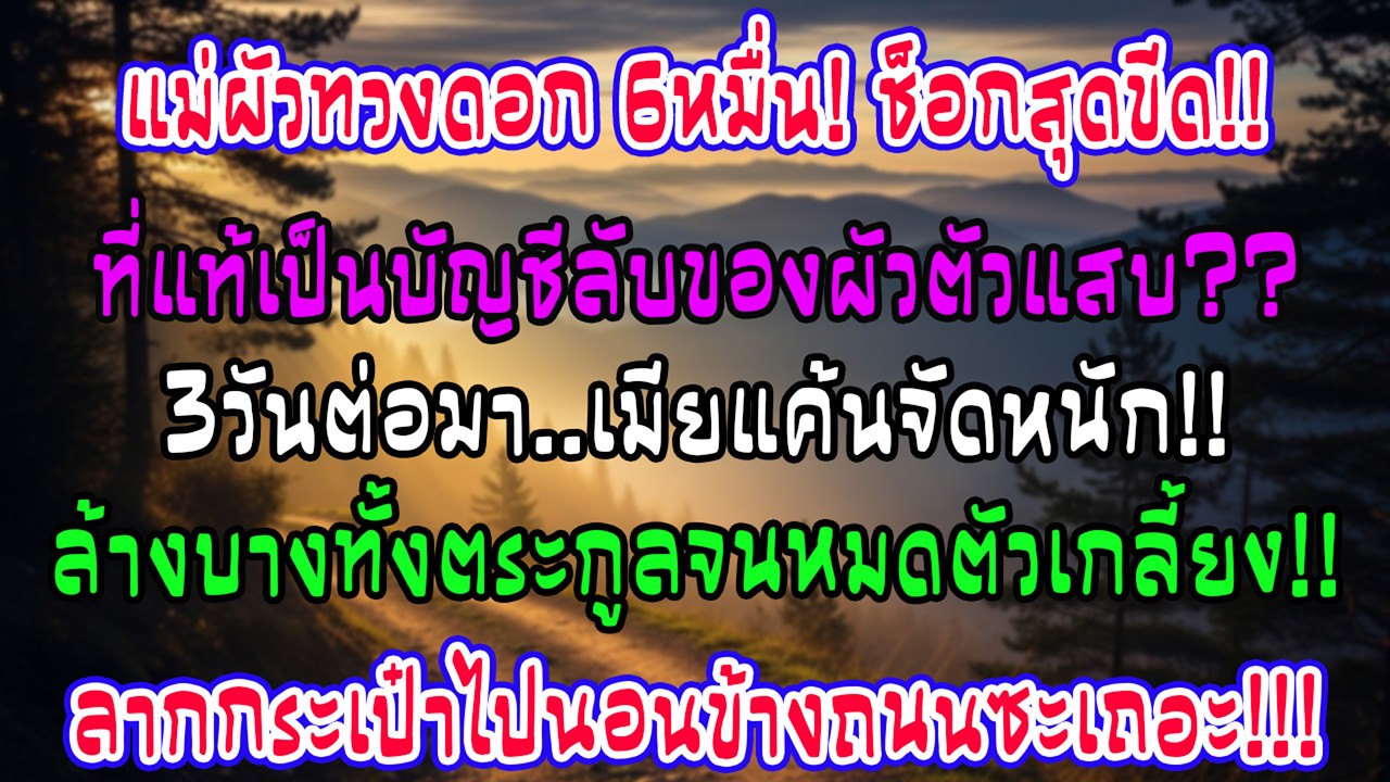 แม่สามีทวงดอก 6 หมื่น ช็อกบัญชีลับสามี! 3 วันฉันเอาคืนจนทั้งตระกูลล้มละลาย ต้องไปนอนข้างถนน
