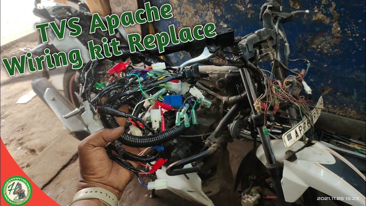 How To Replace TVS Apache Wiring Kit In Telugu||Hari Mec