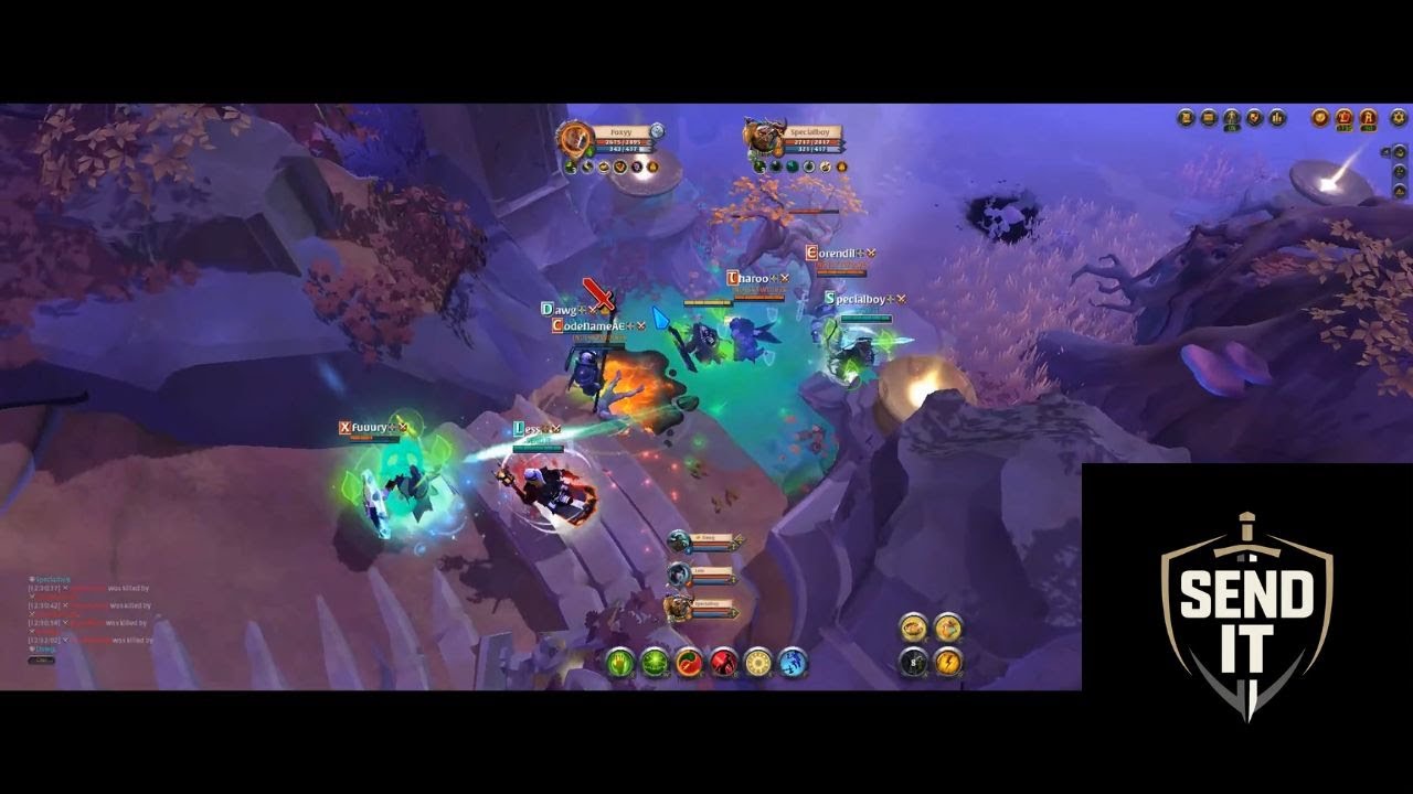 1h dagger & whispering bow deleting enemies in Roads | SEND IT 4 vs 4 Skywolfs | Forgebark POV