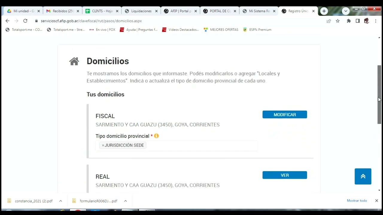 Cómo cambiar el domicilio fiscal en AFIP desde internet?