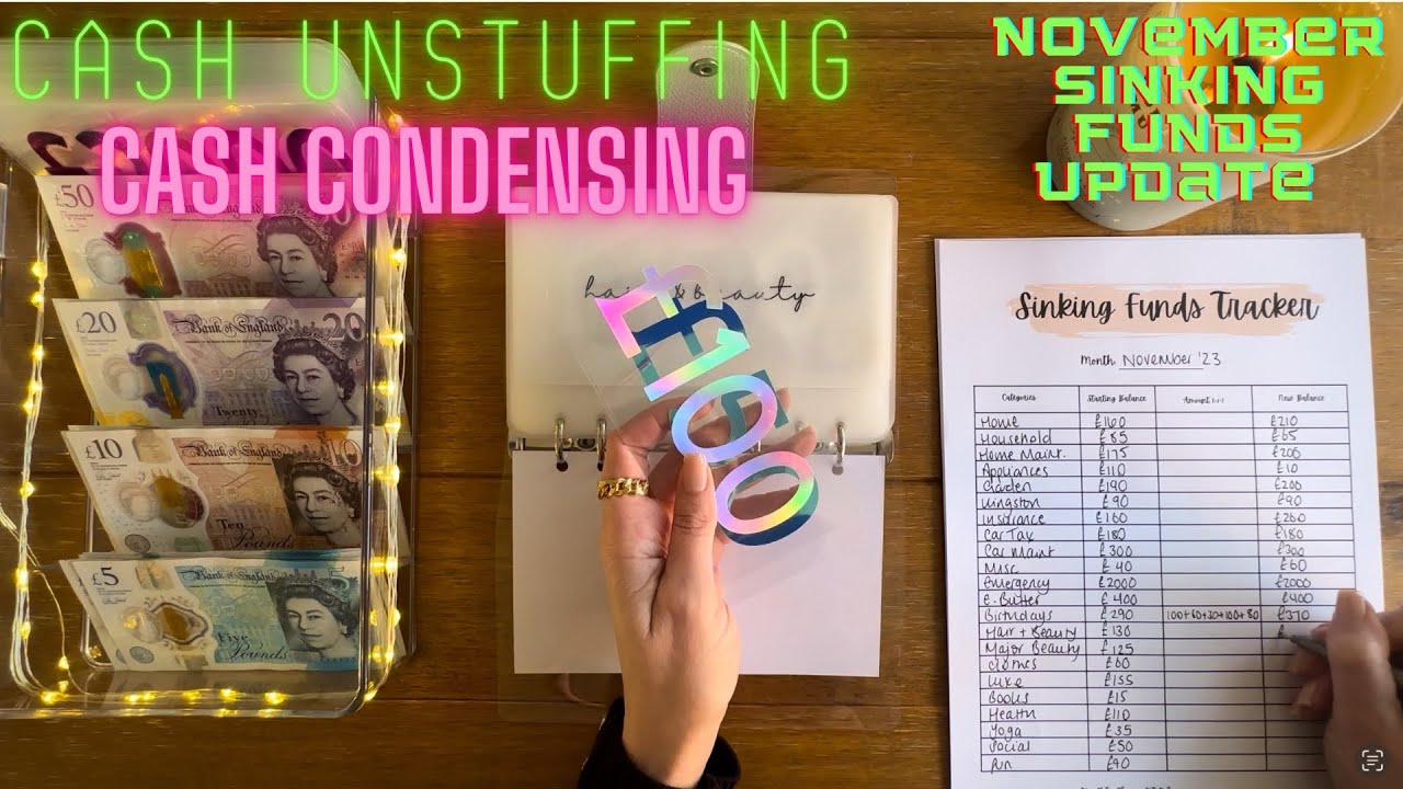 CASH UNSTUFFING | CASH CONDENSING | NOVEMBER SINKING FUNDS UPDATE | UK CASH STUFFING