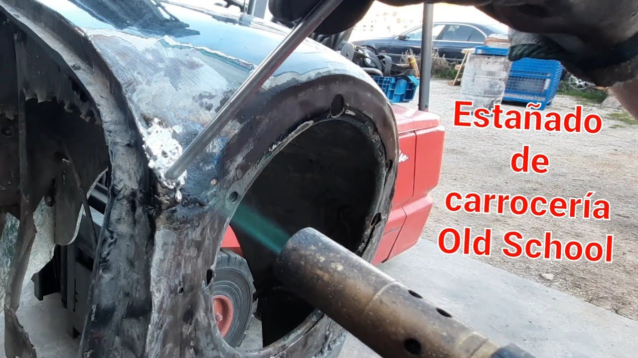 Estañado de carrocería. técnica de la vieja escuela.