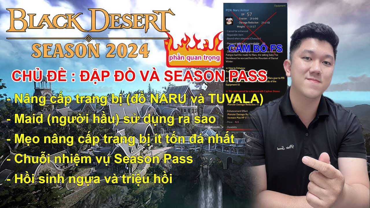 Hướng dẫn game Black Desert Online (BDO) 2024 | #4 Nâng cấp trang bị và nhiệm vụ Season Pass