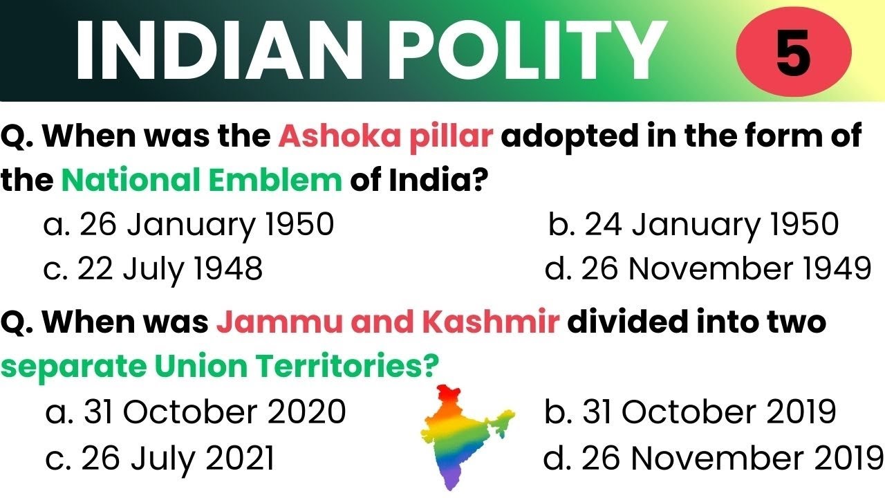 Indian Polity | Part 5 | General Knowledge for Competitive Exams | High Scoring GK Questions