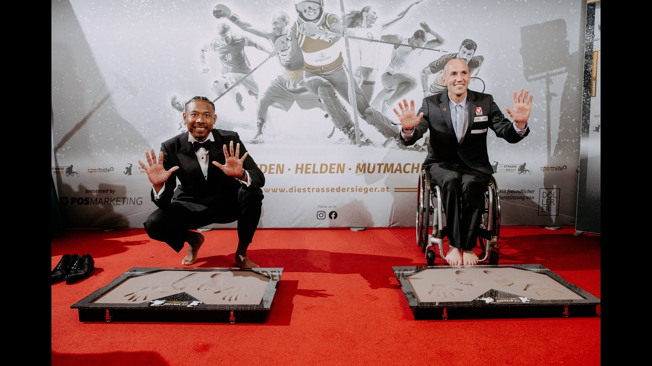 Fu&szlig;ball-Star David Alaba und Para-Ass Thomas Fr&uuml;hwirth auf DIE STRASSE DER SIEGER verewigt