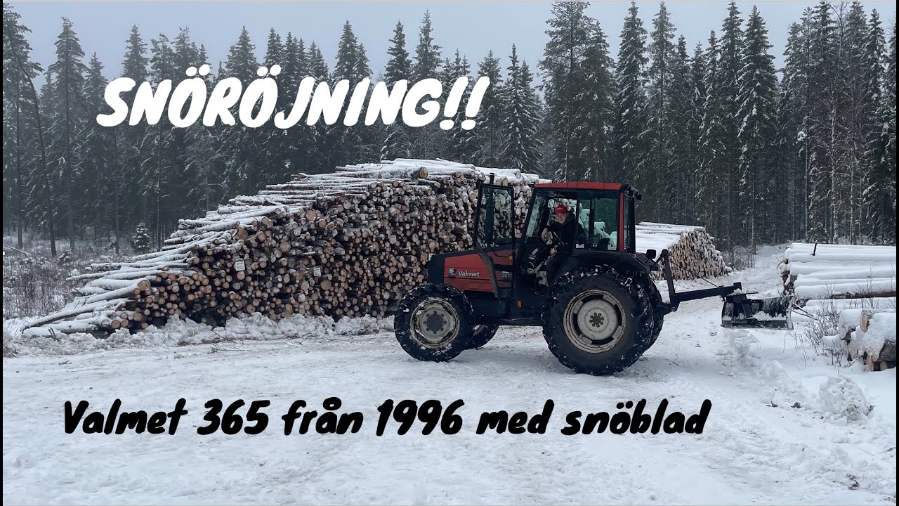Snöröjning med Valmet 365 i blöt och tung snö!