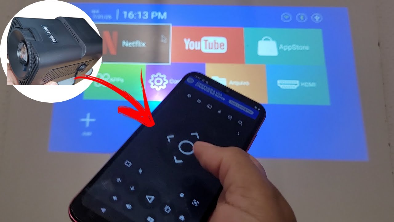 como mexer no projetor hy320 sem controle pelo celular