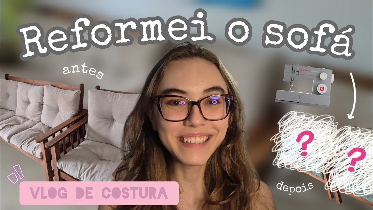 Renovei as almofadas do sofá | Vlog de costura