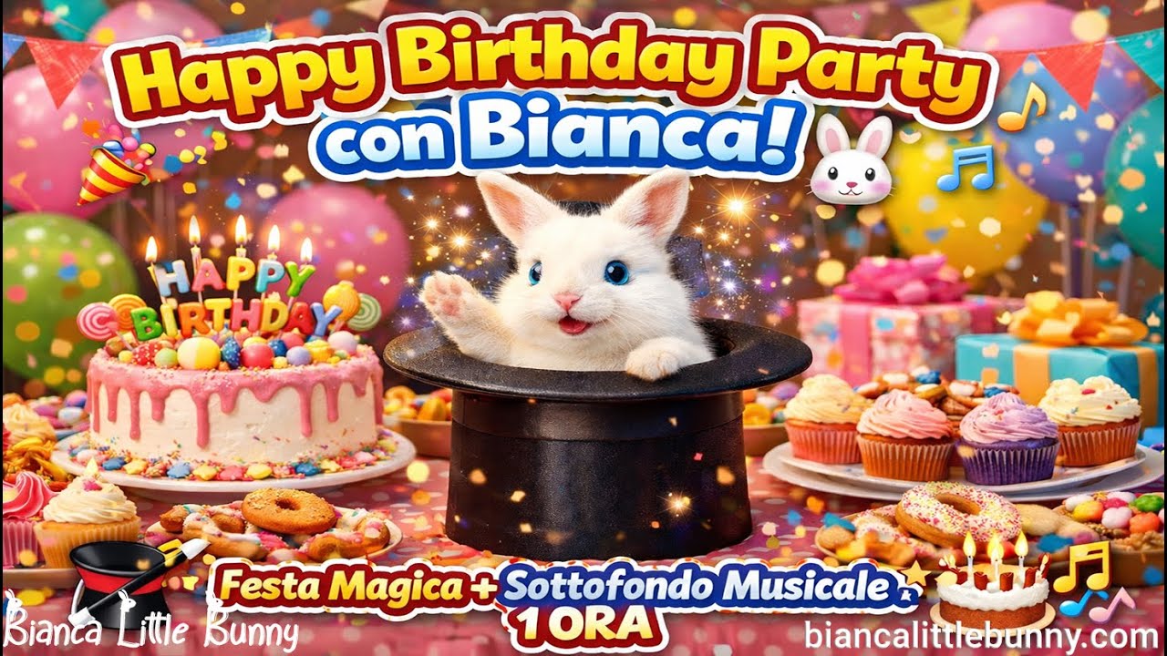 🎈🐰 Happy Birthday Party con Bianca! La Coniglietta Esce dal Cappello Magico 🎂🎶