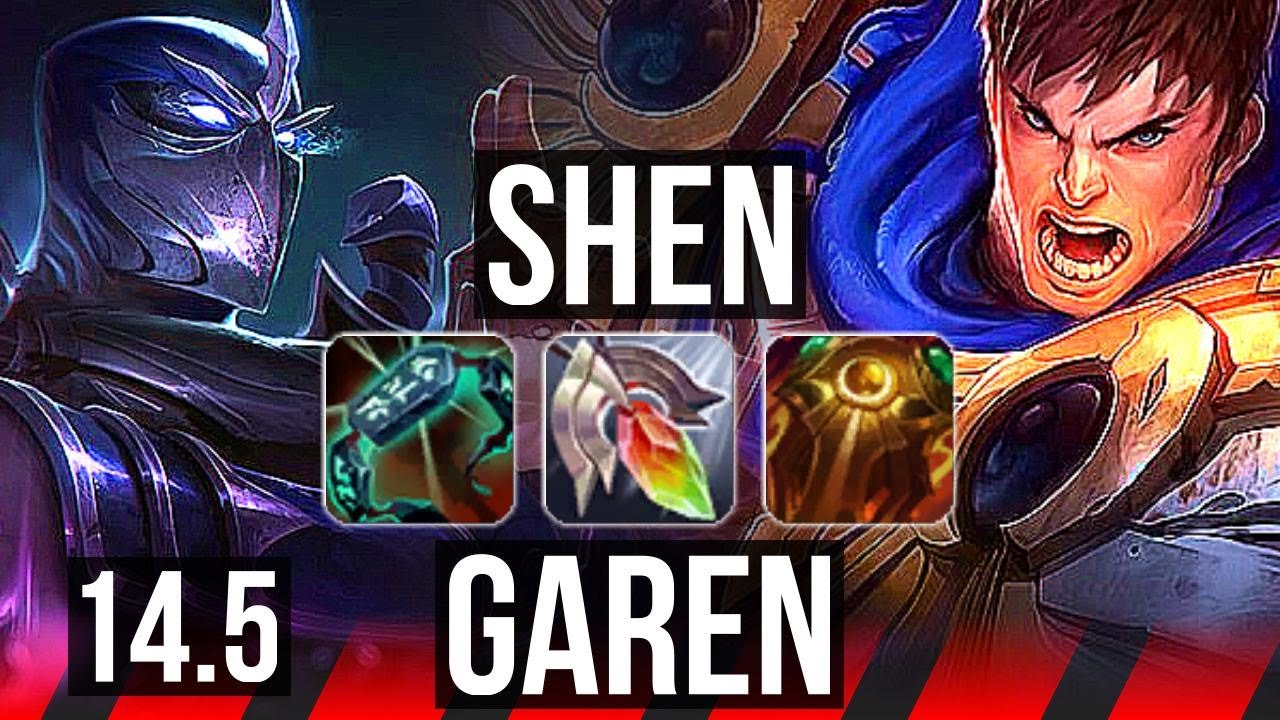 SHEN vs GAREN (TOP) | Rank 4 Shen, 75% winrate, 12/4/9 | NA Grandmaster | 14.5