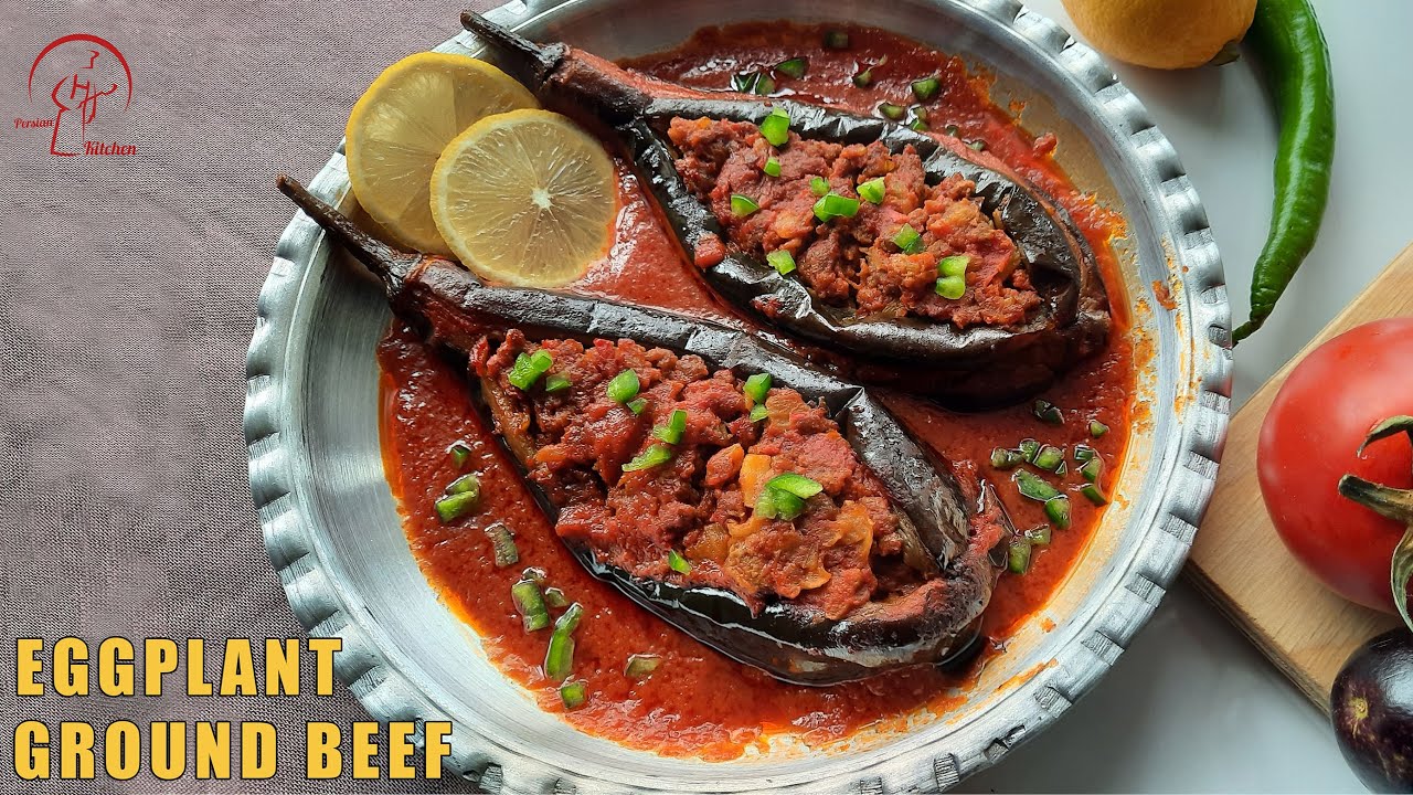Stuffed Eggplant with Beef | Bademjan shekam-por