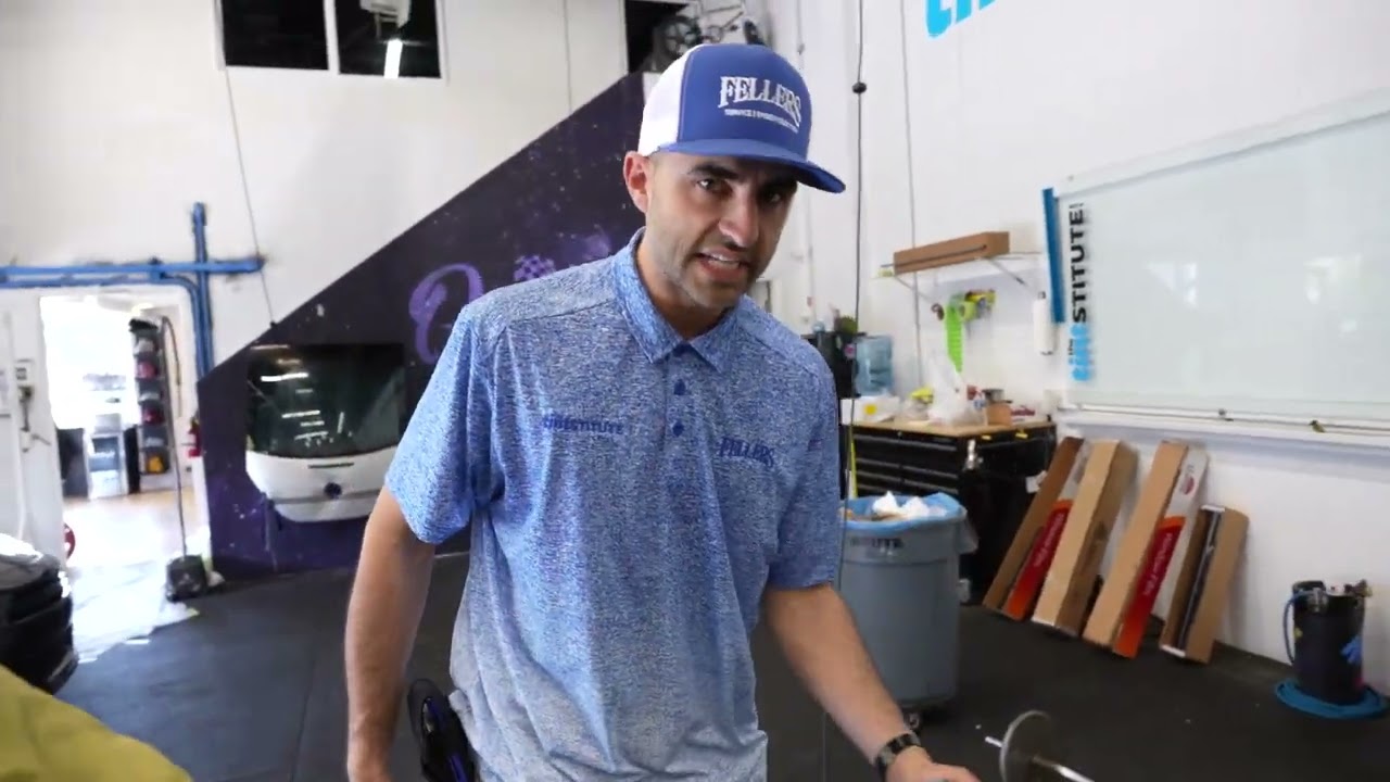 Heat Shrinking a Corvette Back Window Side by Side With Hands On Trainee