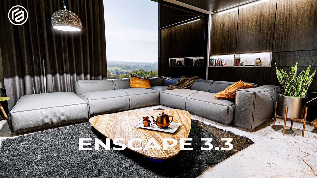 Enscape 3.3 | LIVINGROOM RENDER in Sketchup | Interior Design 🔥🔥🔥 Natural & Artifıcial Practise!⭐⭐