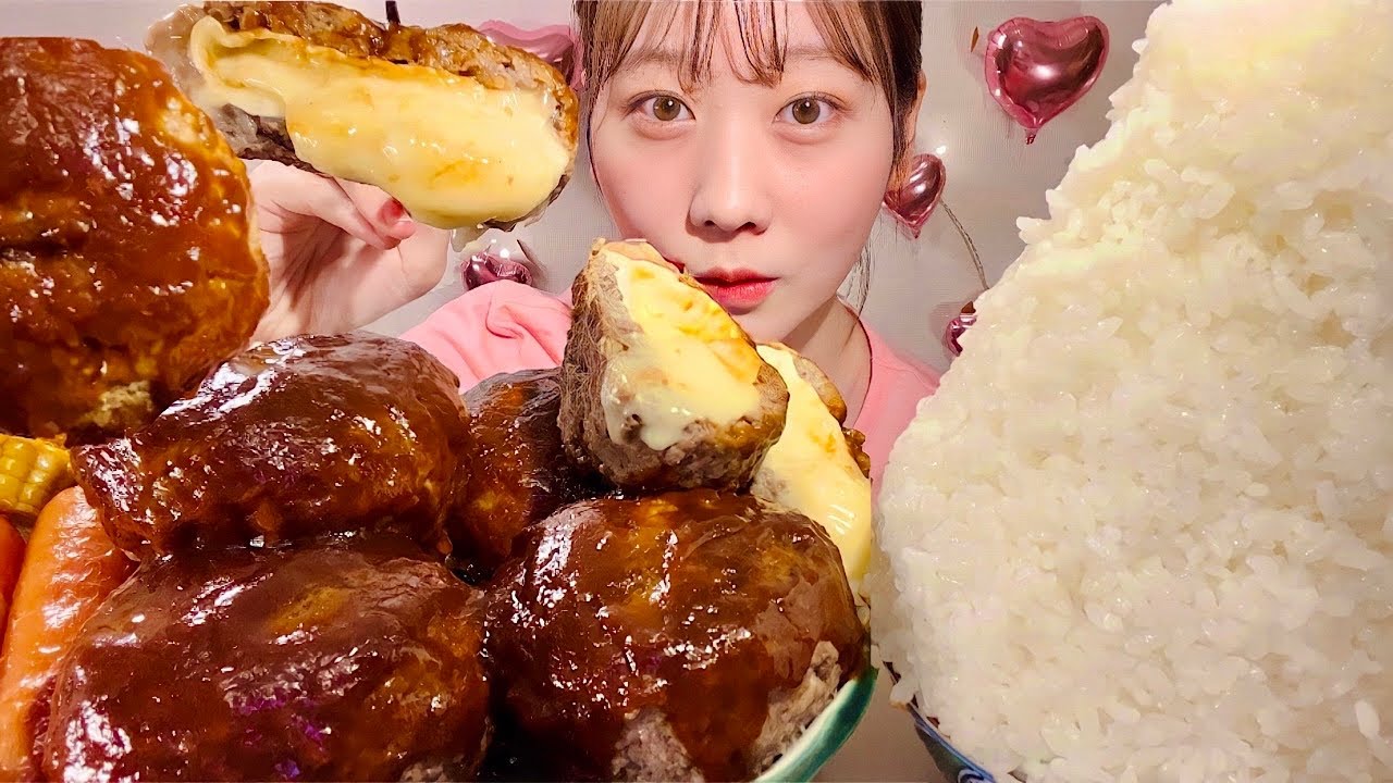 ASMR гамбургский стейк с сыром【русские субтитры】【Mukbang/ Eating Sounds】