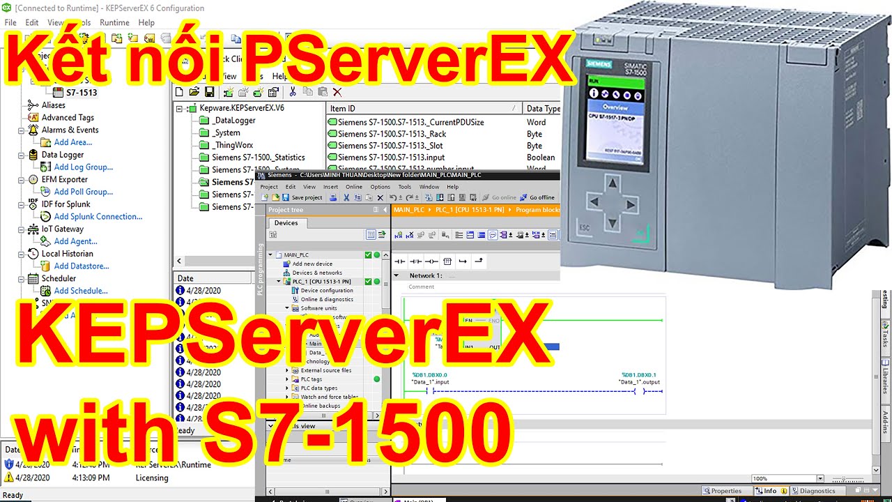 TIA Portal V16: Connect KEPServerEX with S7-1500 PLC by TCP/IP driver - P6