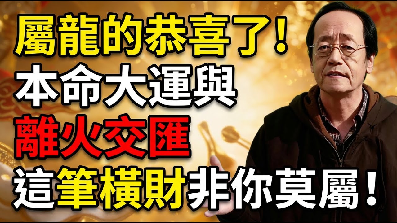 屬龍的恭喜了！本命大運與「離火」交匯，老天爺賞飯吃，這筆橫財非你莫屬！#生肖龍#大喜訊#橫財#命理#運勢