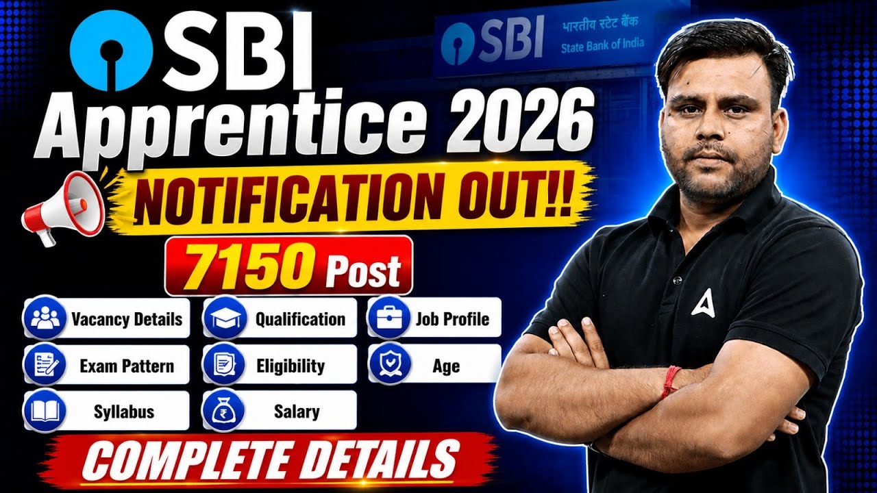 SBI Apprentice Recruitment 2026 | 7150 Posts: Syllabus, Age, Salary | By Vivek Pandey Sir