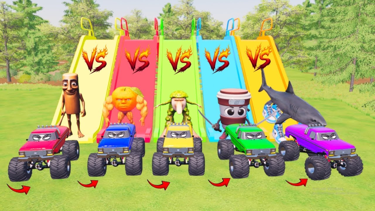 Transport with Colors - ALL MIXED ITALIAN BRAINROT Attacked MONSTER TRUCK - FS22